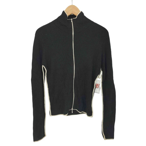 マウジー moussy BI COLOR ZIP UP RIB ニット レディース FREE