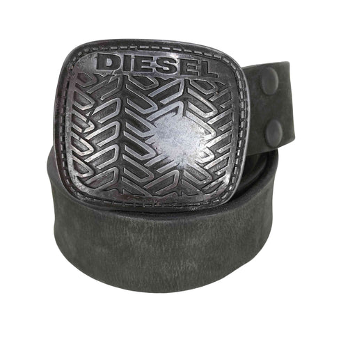 ディーゼル DIESEL ロゴ刻印バックル レザー ベルト メンズ