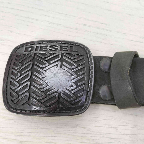 ディーゼル DIESEL ロゴ刻印バックル レザー ベルト メンズ