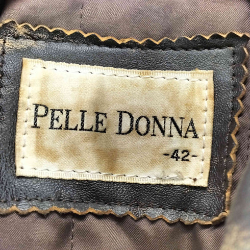 フルギ PELLE DONNA lamb leather 山羊革 比翼ジップレザージャケット レディース EUR:42