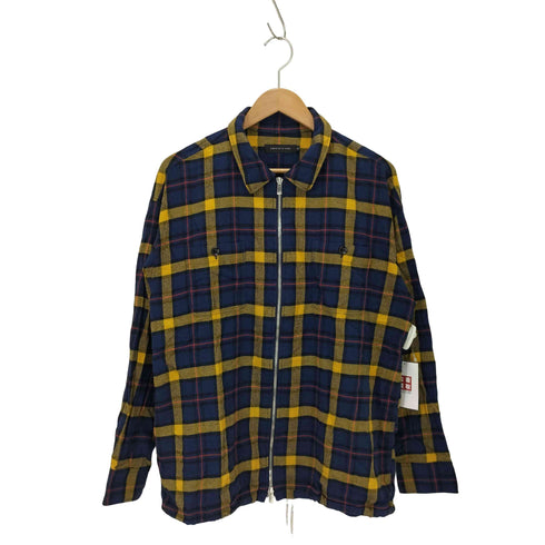 オールウェイズアウトオブストック ALWAYS OUT OF STOCK バックロゴジップアップチェック柄シャツ メンズ import:L