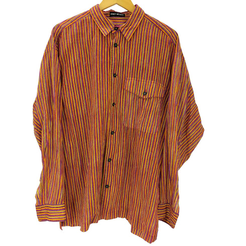 イッセイミヤケ ISSEY MIYAKE ストライプ シアー L/S シャツ メンズ
