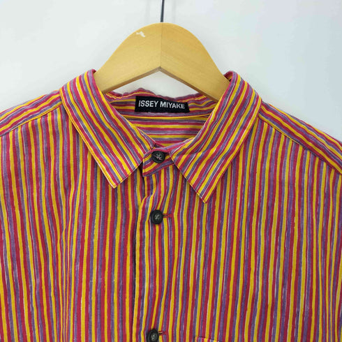 イッセイミヤケ ISSEY MIYAKE ストライプ シアー L/S シャツ メンズ