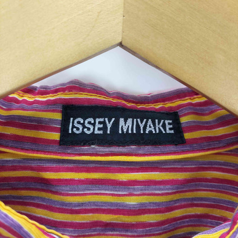 イッセイミヤケ ISSEY MIYAKE ストライプ シアー L/S シャツ メンズ
