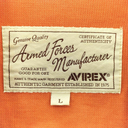 アヴィレックス AVIREX ロゴ刺繍 コットン ワークジャケット ブルゾン メンズ import:L