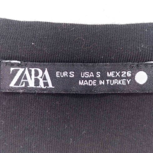 ザラ ZARA クルーネック プリント 半袖 Tシャツ レディース import:S