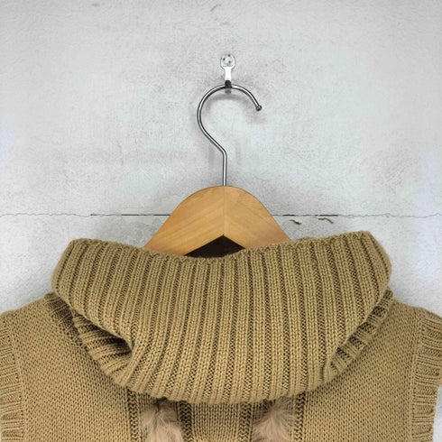 rabbit fur ラビットファー装飾 タートルネック ニットベスト レディース import:L