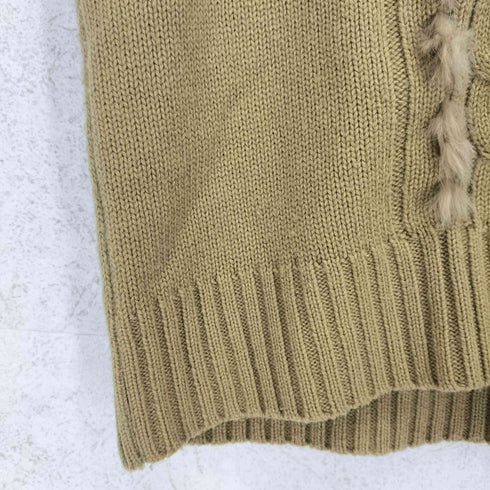 rabbit fur ラビットファー装飾 タートルネック ニットベスト レディース import:L