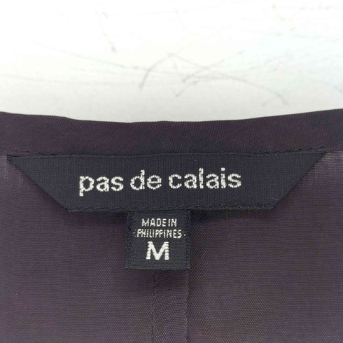 パドカレ pas de calais シワ加工 総柄 フロント シアー ノースリーブ ワンピース レディース import:M