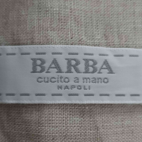 バルバ BARBA イタリア製 リネン Vネック 2タック ノースリーブ ワンピース レディース EUR:40