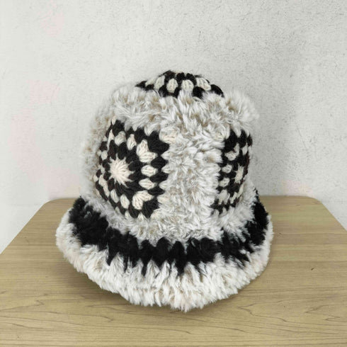 アミナ Amina faux fur グラニースクエアデザイン フェイクファー バケットハット メンズ