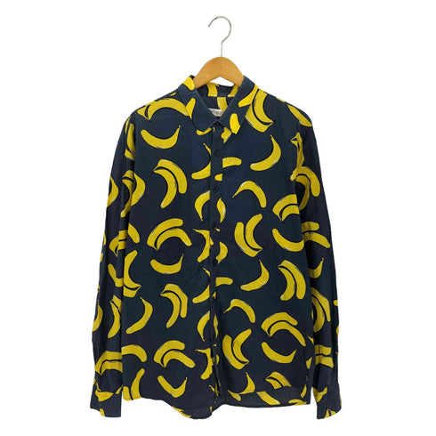 APTRO バナナ柄 ロングスリーブシャツ メンズ 3XL