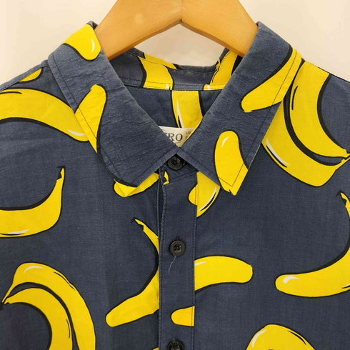 APTRO バナナ柄 ロングスリーブシャツ メンズ 3XL