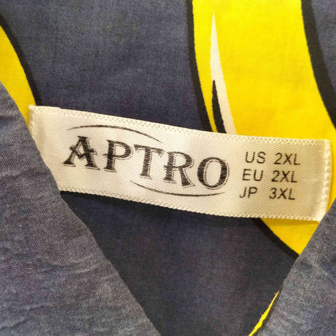 APTRO バナナ柄 ロングスリーブシャツ メンズ 3XL