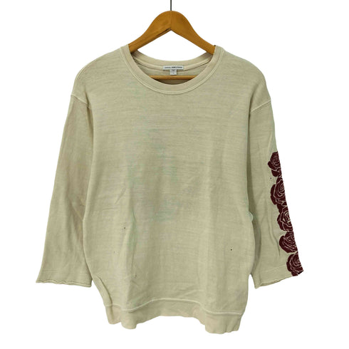 ジェームスパース JAMES PERSE 薔薇 スカル 刺繍 ダメージデザイン クルーネックカットソー レディース JPN:1