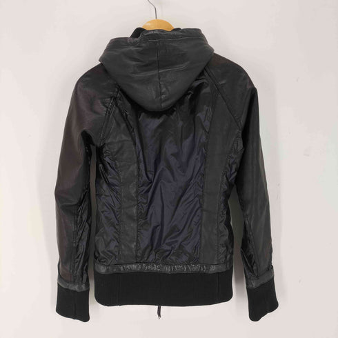 エーケイエム AKM LAMB LEATHER NYLON COMBINATION HOODED JKT Y2K メンズ JPN:M