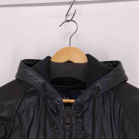 エーケイエム AKM LAMB LEATHER NYLON COMBINATION HOODED JKT Y2K メンズ JPN:M