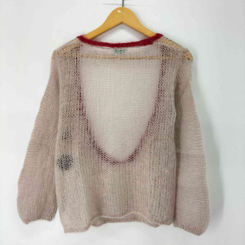 Maiami バイカラー 透かし編みニット レディース