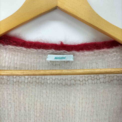 Maiami バイカラー 透かし編みニット レディース