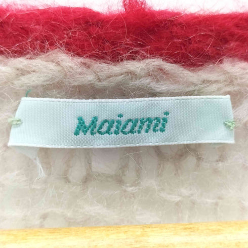 Maiami バイカラー 透かし編みニット レディース