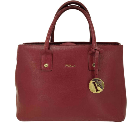フルラ FURLA チャーム付 2way ハンドバッグ ボルドー メンズ
