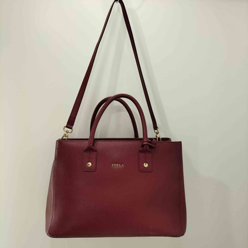 フルラ FURLA チャーム付 2way ハンドバッグ ボルドー メンズ
