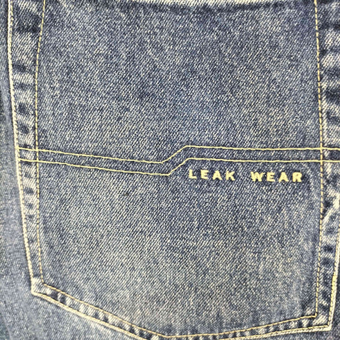 LEAK WEAR バギーワイドデニム HIPHOP B系 メンズ 32inch