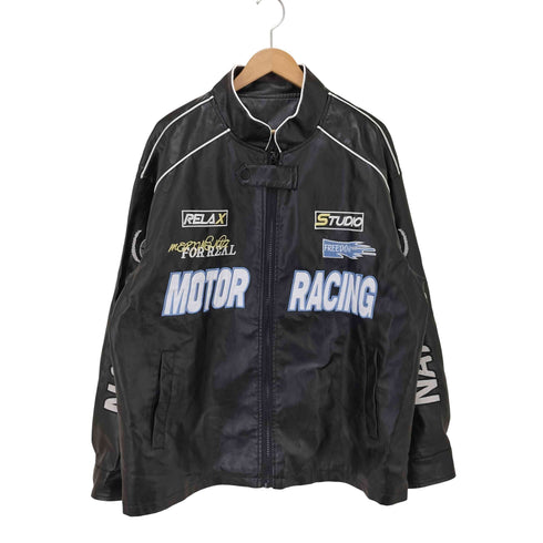 フェイクレザー ライダースジャケット メンズ XXXL