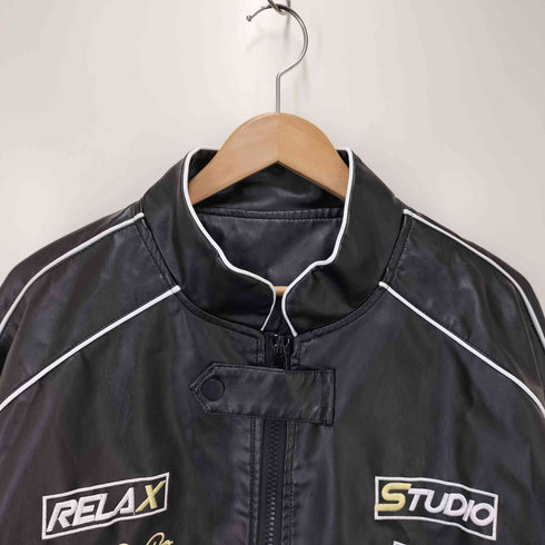フェイクレザー ライダースジャケット メンズ XXXL