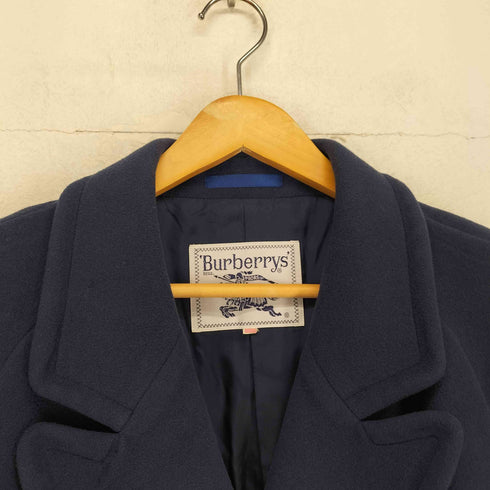 バーバリーズ BURBERRYS cashmere カシミヤ混 ウール ダブルハーフコート メンズ