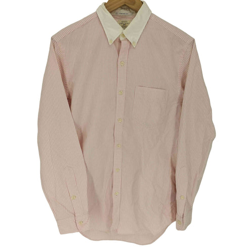 ラグビーラルフローレン Rugby Ralph Lauren 90-00S MFG.TDMK VINTAGE B.D. SHIRTINGS 裾ロゴ刺繍 ボタンダウン ストライプシャツ メンズ import:S
