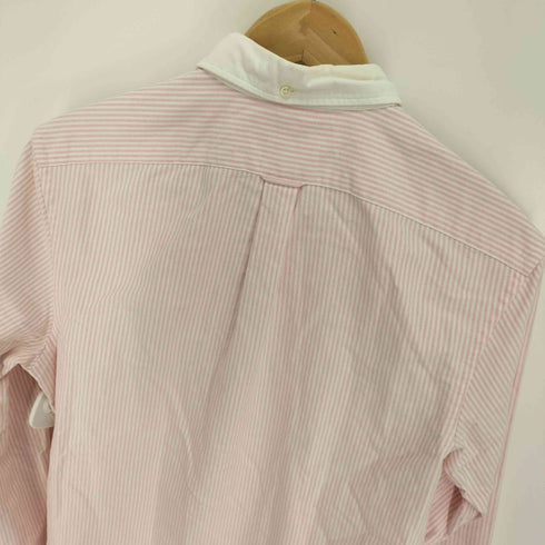 ラグビーラルフローレン Rugby Ralph Lauren 90-00S MFG.TDMK VINTAGE B.D. SHIRTINGS 裾ロゴ刺繍 ボタンダウン ストライプシャツ メンズ import:S