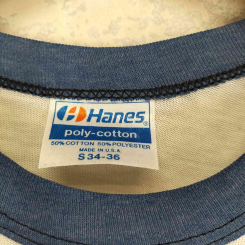 ヘインズ Hanes 80-90s USA製 USS PRINCETON CG-59 リンガーTシャツ メンズ S
