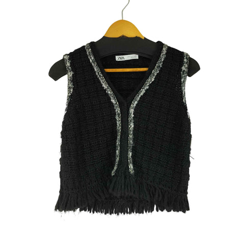ザラ ZARA フリンジデザイン ニットベスト レディース import:S