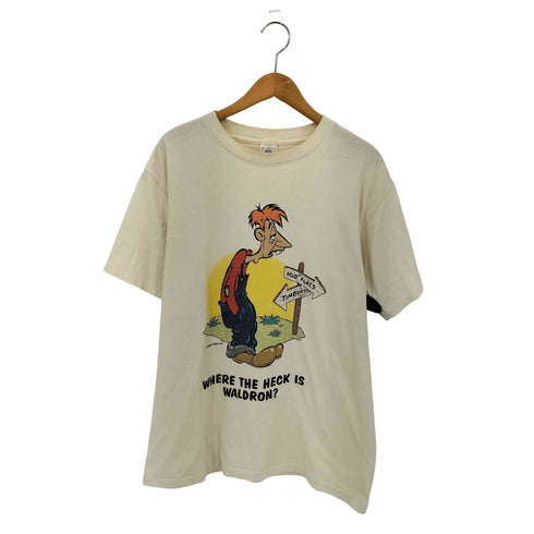 デルタ DELTA 90s USA製 イラストプリント シングルステッチ クルーネックTシャツ メンズ import:L