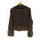 ザラ ZARA コントラストニットフェイクファージャケット レディース import:M