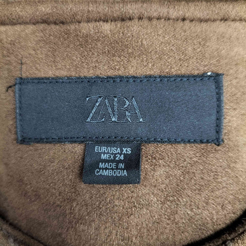 ザラ ZARA 刺繍入りスエード調ボンバージャケット レディース import:XS