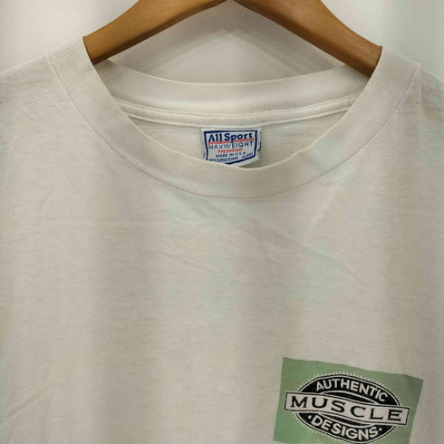 オールスポーツ ALL sport 90s USA製 両面イラストプリント シングルステッチ クルーネックTシャツ メンズ import:XL