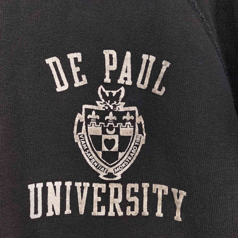 60S~ DE PAUL UNIVERSITY カレッジプリント S/S スウェット フロッキー 4本針 メンズ