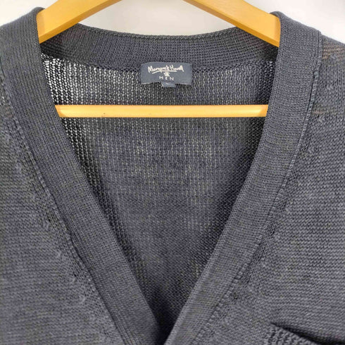 マーガレットハウエル MARGARET HOWELL MEN レザーパッチ リネン カーディガン メンズ JPN:L