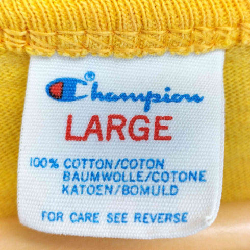 チャンピオン Champion 80S USA製 トリコタグ 染み込みプリント S/S クルーネック Tシャツ メンズ import:L