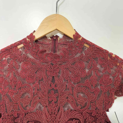 タダシショウジ TADASHI SHOJI ノースリーブ レース ワンピース パーティドレス オケージョン ボルドー レディース JPN:4