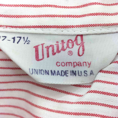 Unitoy 60-70s ストライプ 半袖 ボタンダウンシャツ ボックス メンズ 17-17 1/2