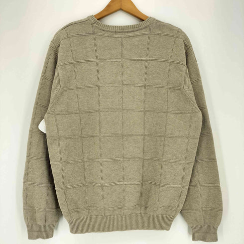 アイゾッド IZOD 00s 香港製 ロゴ刺繍 チェック コットンニット メンズ import:L
