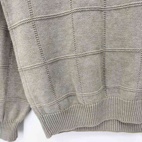 アイゾッド IZOD 00s 香港製 ロゴ刺繍 チェック コットンニット メンズ import:L