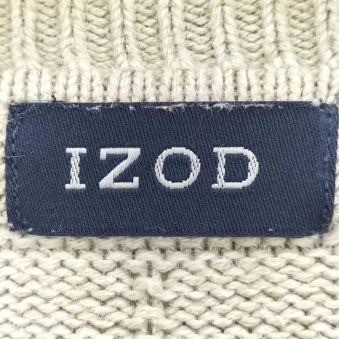 アイゾッド IZOD 00s 香港製 ロゴ刺繍 チェック コットンニット メンズ import:L