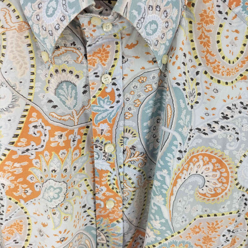 エトロミラノ ETRO MILANO イタリア製 ペイズリー柄 ボタンダウンシャツ メンズ M