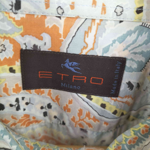 エトロミラノ ETRO MILANO イタリア製 ペイズリー柄 ボタンダウンシャツ メンズ M