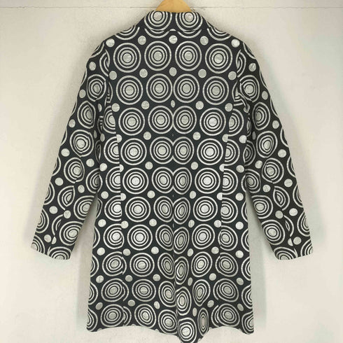 アニエスベー agnes b. PARIS フランス製 サンライズ期 シルバーサークルパターンコート レディース EUR:38