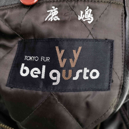 TOKYO FUR BEL GUSTO 裏地キルティング ラムスキン ハーフ レザーコート メンズ